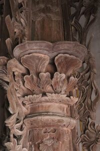 Exquisite woodwork at Phat Diem chapel 